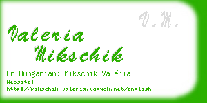 valeria mikschik business card